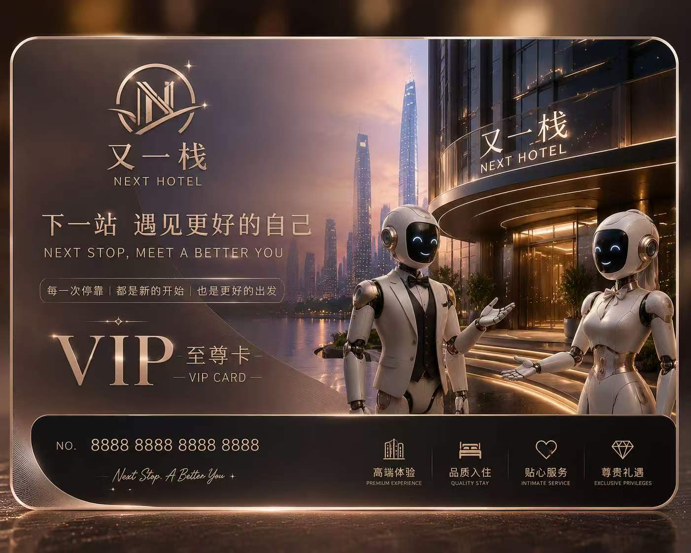 下一站酒店VIP房卡AI概念方案
