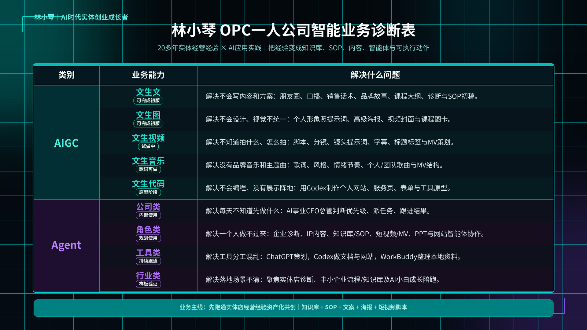 林小琴OPC一人公司智能业务诊断表